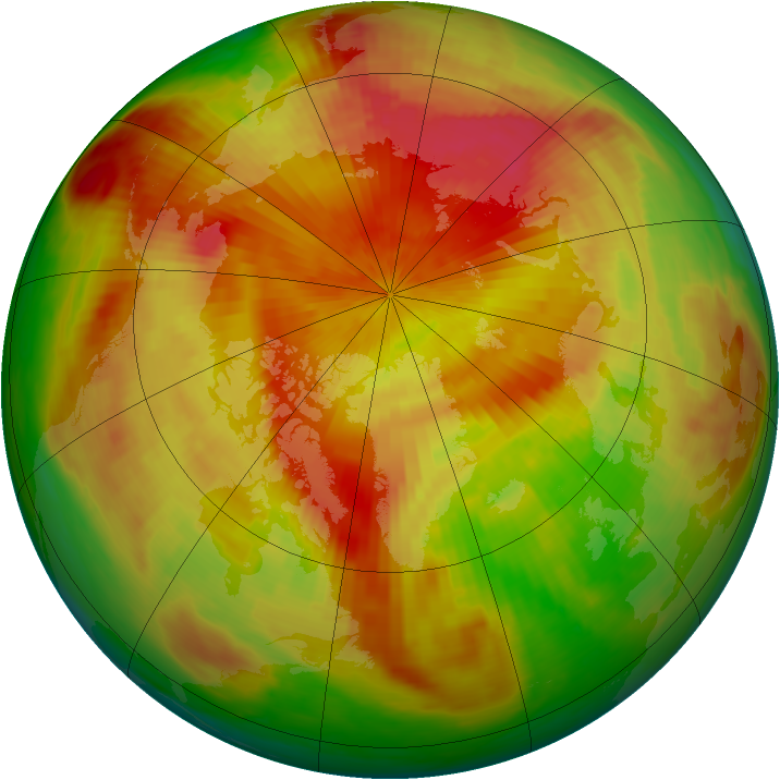 Arctic ozone map for 24 April 1984